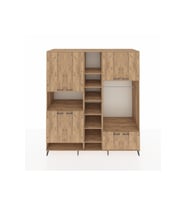 Kronos Dolap 18 Raflı 8 Kapaklı Tek Askılı 220x59x243 Çam-Çam/Çam