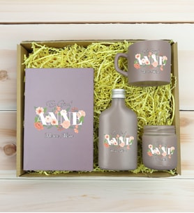 BK Gift Kişiye Özel İsimli DTF Anne Temalı Mat Gri Defter & Kahve Fincanı & Kolonya & Mum Hediye Seti-4, Anneye Hediye, Anneler Günü Hediyesi