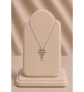 Taş Detaylı Katmanlı Silver Kolye