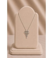 Taş Detaylı Katmanlı Silver Kolye