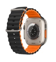 E2M APPLE WATCH 42-44-45-49MM KRD-28 OCEAN ÇİFT RENKLİ SİYAH KORDON