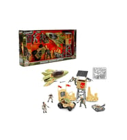 The Corps Mission Terrain Battle Askerî Oyun Seti – Jet, Tank, Arazi Aracı ve 4 Eklemli Asker Figürü (Çok Renkli)
