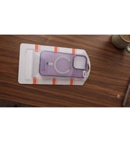 iPhone 14 Pro Uyumlu Magnetic Magsafe Destekli Şeffaf Mor Silikon Kılıf