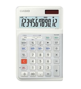 Casio JE-12E-WE Beyaz 12 Hane Masa Üstü Ergonomik Tuşlu Hesap Makinesi