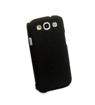 Galaxy S3 i9300 ile Uyumlu Kumlu Sert Kauçuk Kılıf Siyah
