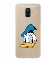Samsung Galaxy A6 (2018)  Kapak Donald Duck Tasarımlı Şeffaf Silikon Kılıf