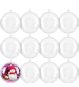 12 Adet 8cm Plastik Küre Fanus Kutu