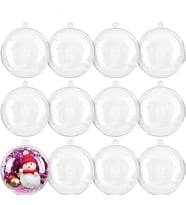 12 Adet 8cm Plastik Küre Fanus Kutu
