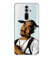 Redmi Note 8 Pro Uyumlu Tupac Tasarımlı Şeffaf Telefon Kılıfı