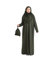 Keseli Namaz Elbisesi Eşarp Hazır Tesettür Giyim Türban Müslüman Giysi Takım