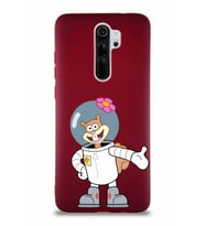 Xiaomi Redmi Note 8 Pro Soft Premier Kapak Sandy Tasarımlı Silikon Kılıf - Mürdüm (Şeffaf)