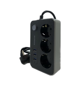 River World Uzatma Kablosu 3 Adet Prizli Termal Akım Korumalı 3 USB Girişli