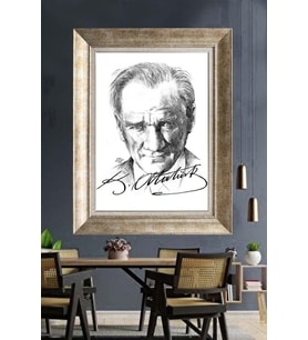 Gümüş Çerçeveli Atatürk Tablo za286