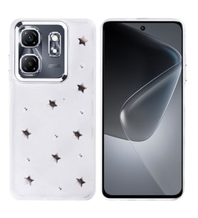Coverzone ?nfinix Hot 50i ile uyumlu K?l?f Airbag K�?eli 2mm Kamera �?k?nt? Korumal? Simli ?effaf Bask?l? Z-Kutup Kapak Y?ld?z