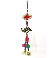 Deprem Çanı Rüzgar Zili Feng Shui Koruyucu Metal Çanlı Mistik DüğümlüEl İşi Metal Tavuskuşu (Çok Renkli)