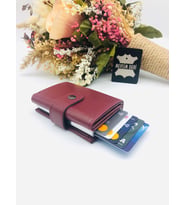 Mevsim Deri ® Kişiye Özel Mekanizmalı Otomatik Bordo Kartlık Cüzdan