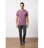 Biçomi Erkek Premium Melanj Slim Fit Pamuklu Tişört – Nefes Alan Esnek Doku