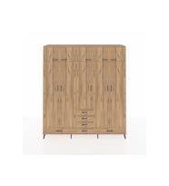 Hyperion Gardrop 6 Raflı 6 Çekmeceli 4 Askılı 220x44x243 Çam-Çam/Çam
