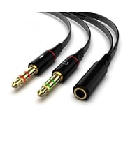 3.5 mm Aux Kulaklık Mikrofon Dönüştürücü Birleştirici Kablo  (Beyaz)
