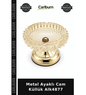 Özel Üretim Dekoratif Masaüstü Şık Modern Aksesuar Metal Ayaklı Cam Küllük Alk4877