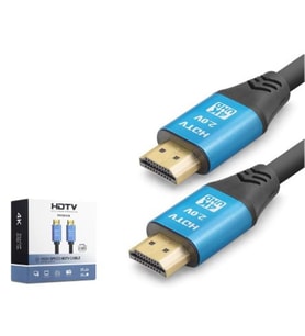 NODAR ND4056 HDMI 2.0 Kablo 4K 60 Hz OD 8.0 mm 25 m Siyah Mavi