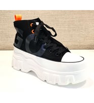Guja 23k312-1 Kadın Kalın Taban Boğazlı Sneakers Ayakkabı (Siyah)