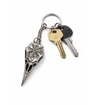 Viking Kuzgun Kafatası Figürlü Metal Gümüş Renk Unisex Anahtarlık