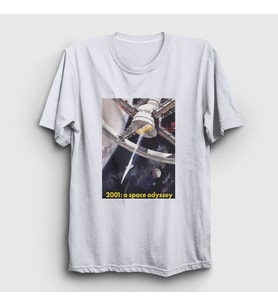 Presmono Unisex Beyaz Space Station Film 2001 A Space Odyssey T-Shirt 241821tt