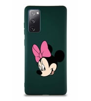 Samsung Galaxy S20 FE Soft Premier Kapak Minnie Mouse-B Tasarımlı Silikon Kılıf - Yeşil (Şeffaf)