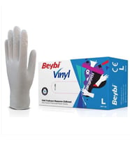 Beybi Vinil Şeffaf Muayene Eldiveni Pudrasız ( L ) 20 Kutu