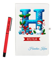 Kişiye Özel Yeni Yıl Hediyesi Defter ve Roller Kalem Seti