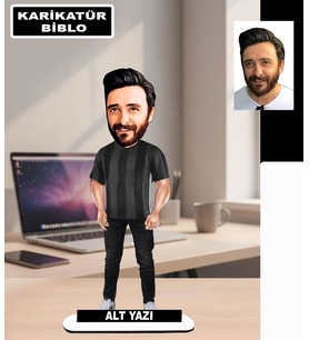 Kisiye Özel Siyah Beyaz Taraftar tasarım Karikatür Biblo