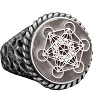 Metatron Yüzüğü, Helatron Küp Kutsal Geometri, Tılsım Yüzüğü, 925 Ayar Gümüş Yüzük