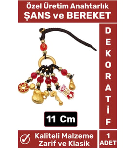 Özel Model Yüksek Kaliteli Dayanıklı Dekoratif Şık Hediyelik ŞANS VE BEREKET Motifli Anahtarlık