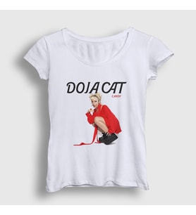Presmono Kadın Beyaz Candy Müzik Doja Cat T-Shirt 489488tt