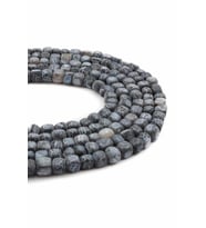 Yengeç Akik Doğal Taş Mat Siyah Küp Kesim 6x6mm Dizi [AA]