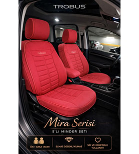 Dacia Dokker Combi 2012-2021 Uyumlu Mira Serisi Kırmızı 5'li Oto Koltuk Minderi