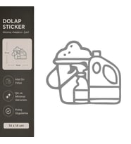 Temizlik Malzemeleri Mat Gri Dekoratif Folyo Sticker 14x14 cm