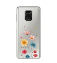 Xiaomi Redmi Note 9S - Redmi Note 9 PRO Uyumlu Çiçek Tasarımlı Şeffaf Telefon Kılıfı