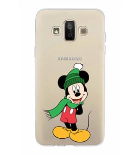 Samsung Galaxy J7 Duo Kapak Mickey Mouse Tasarımlı Şeffaf Silikon Kılıf