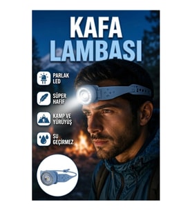 Suya ve Toza Dayanıklı LED Kafa Lambası – Kamp ve Gece Kullanımı