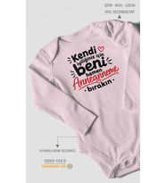 Anneanneye Özel Uzun Kollu Bebek Body %100 Pamuk