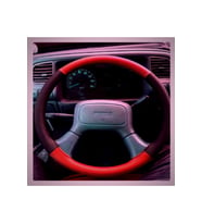 DİKİŞLİ DİREKSİYON KILIFI SİYAH/KIRMIZI DERİ SİYAH DİKİŞLİ ISUZU NPR İÇİN