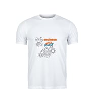 Kişiye Özel Mühendis Tişört - "Engineer [İSİM SOYİSİM]" Tasarımlı Beyaz Unisex Tişört