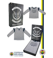 Fenerbahçe Orijinal Lisanslı Uzun Kol Lacivert Bebek Sweat Kişiye Özel Kutulu (Gri)