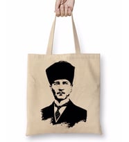 Mustafa Kemal Atatürk Bez Çanta Uzun Saplı