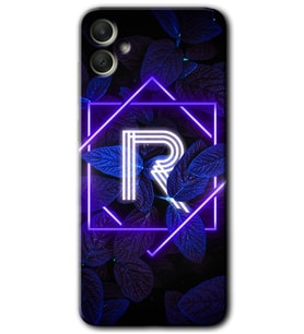 Galaxy A05 Kılıf HD Desen Baskılı Kılıf - Dark Neon Yaprak R Harfi