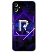Galaxy A05 Kılıf HD Desen Baskılı Kılıf - Dark Neon Yaprak R Harfi