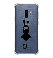 Samsung Galaxy S9 Plus  Köşe Korumalı Antişok Kapak  Çizgi Kedi Tasarımlı Şeffaf  Kılıf