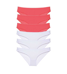 Mulvxbrf Brf02 6 Adet Eko Set Likralı Kadın Slip Külot Fuşya Beyaz (Mulvix)
